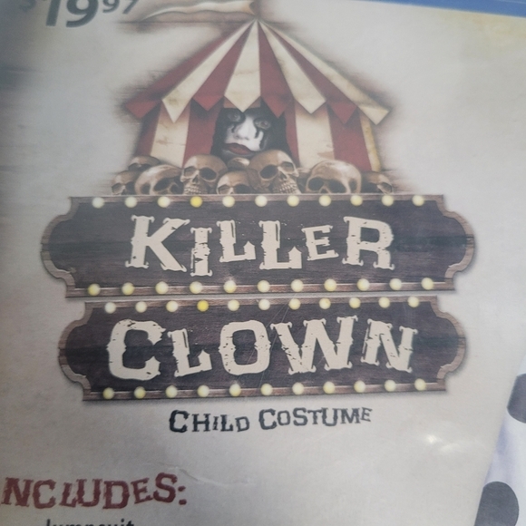 NIP Killer Clown 3 Piece Set Boys Size 8 Halloween Costume - Picture 5 of 8